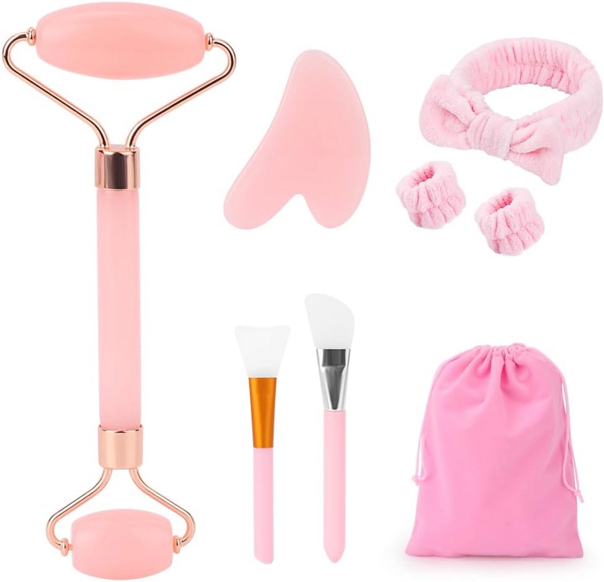 Jade Roller en Gua Sha Set voor Gezichtsmassage en Huidverzorging