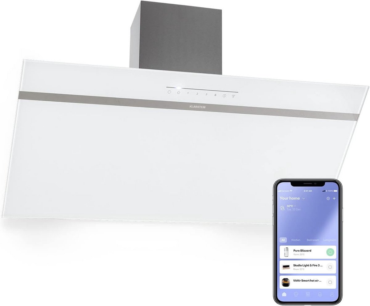 Afzuigkap 90 cm Zwart met WiFi, RGB LED Verlichting en Hoog Vermogen