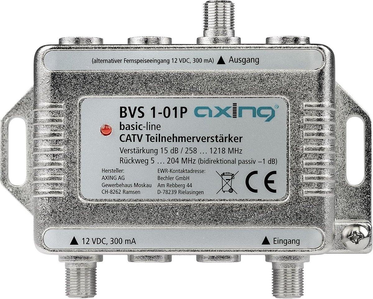 Kabel-tv signaalversterker 15 dB voor moderne netwerken