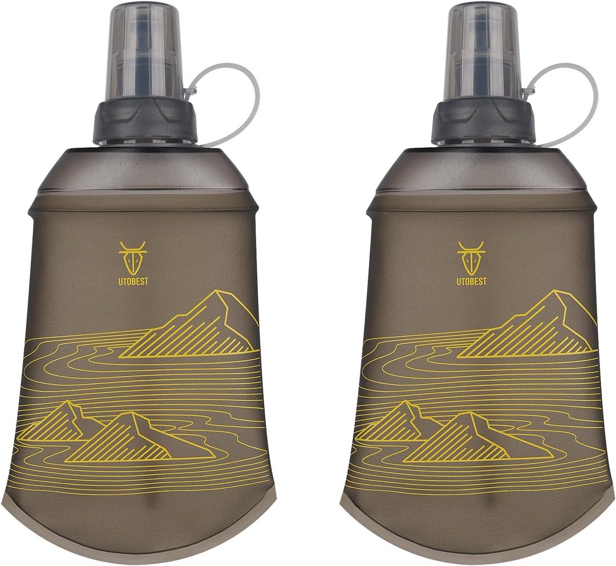 Zachte waterfles - Opvouwbare fles - Buiten sporten - Lekvrij ontwerp - 200 ml 2 stuks - Geel