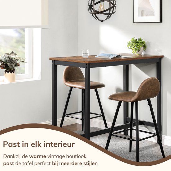 MAHANCRIS Bartisch, Höhenverstellbar von 68 bis 92 cm und 360° drehbar, Küchen-Stehtisch, Cocktailtisch, für Wohnzimmer, Bar, Pub, Schwarz ABTHB5501