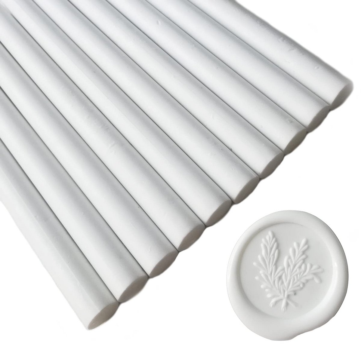 Witte Afdichtingswax Sticks voor Wax Zegel Stempels - 10 Stuks, Geschikt voor Huwelijksuitnodigingen, Wijnverpakkingen, Kaarten, Enveloppen en Geschenkverpakkingen