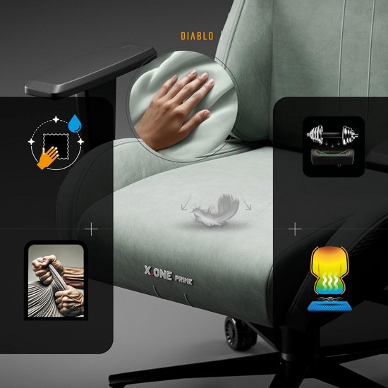 Ergonomische Gaming Stoel met Stoffen Bekleding, Luxe Kussen en Lendensteun - Zitting tot 140 kg — afbeelding 5