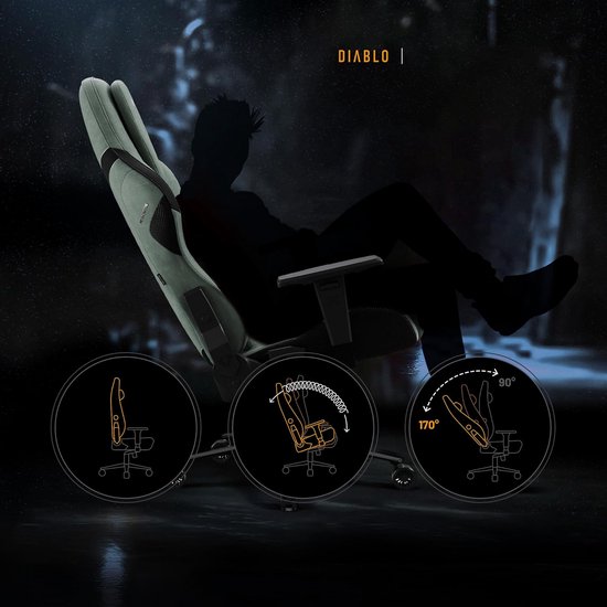 Ergonomische Gaming Stoel met Stoffen Bekleding, Luxe Kussen en Lendensteun - Zitting tot 140 kg — afbeelding 4