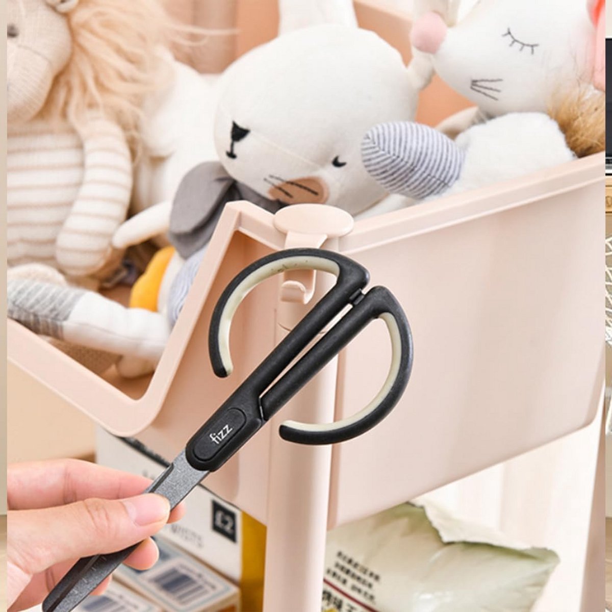 Multifunctionele Smalle Trolley met 3 Planken en 360 ° Draaibare Wielen
