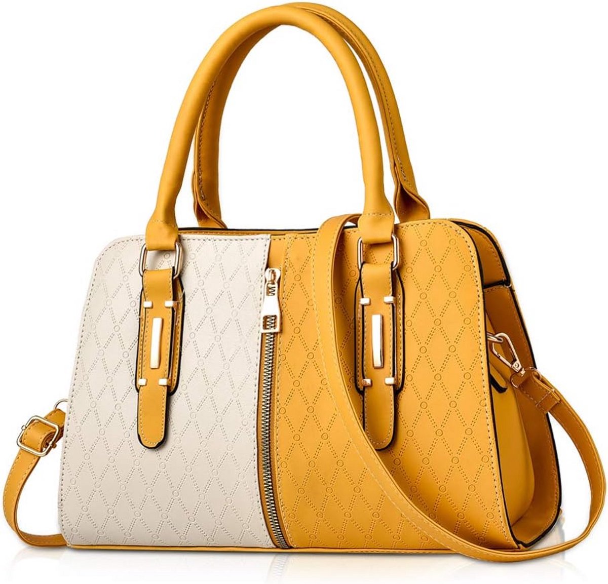 Dames Handtas Geborsteld PU Leer Schoudertas Structuur Crossbody Tas