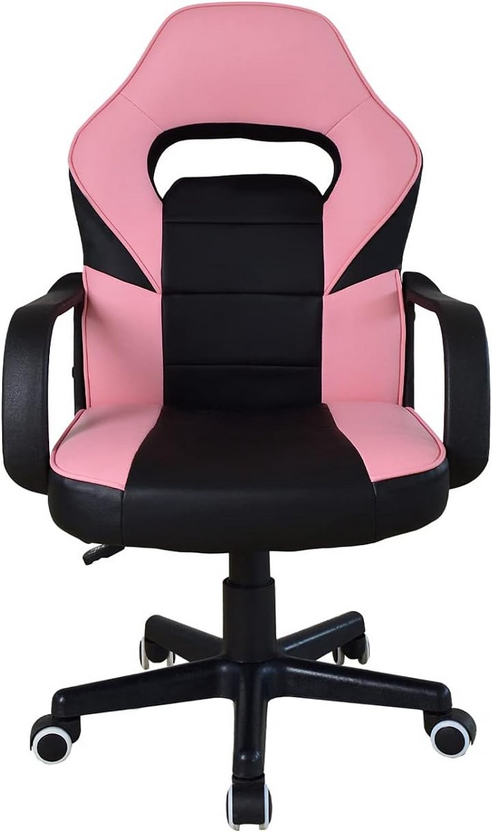 In hoogte verstelbare Junior Gaming Stoel in Roze en Zwart