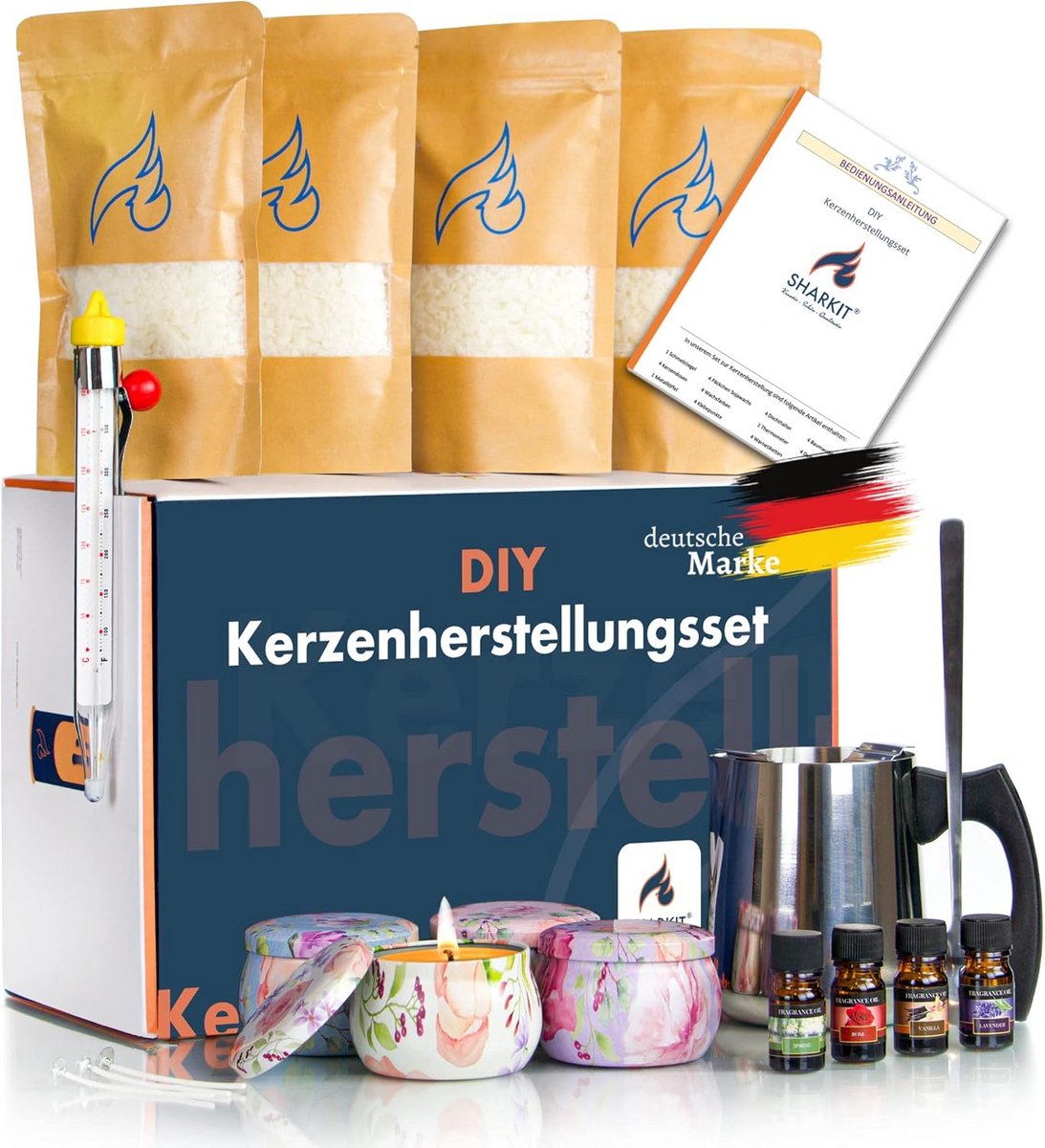 DIY Geurkaarsen Set Maken met Sojawas en Geurolie voor 4 Kaarsen