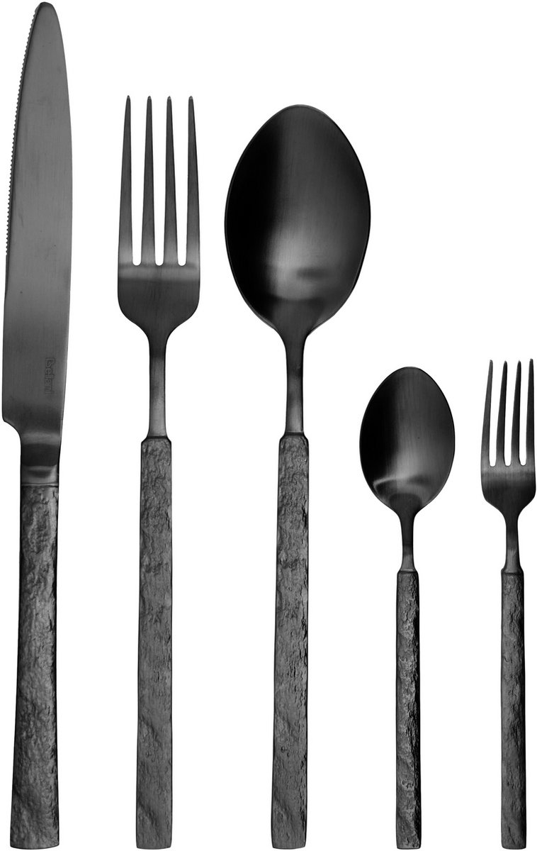 BIGOLI - Bestekset 30-delig - Zwart - RVS