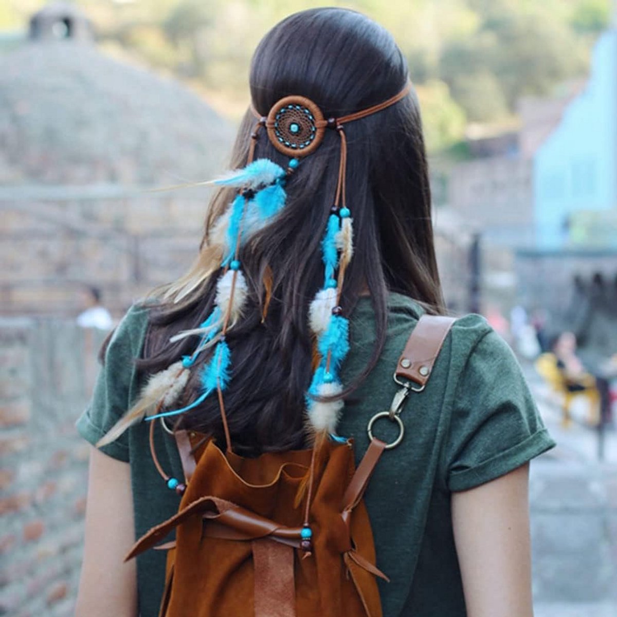 Boho Veer Hoofdband Dromenvanger Haaraccessoire Indiaas Stijl voor Feest en Festivals