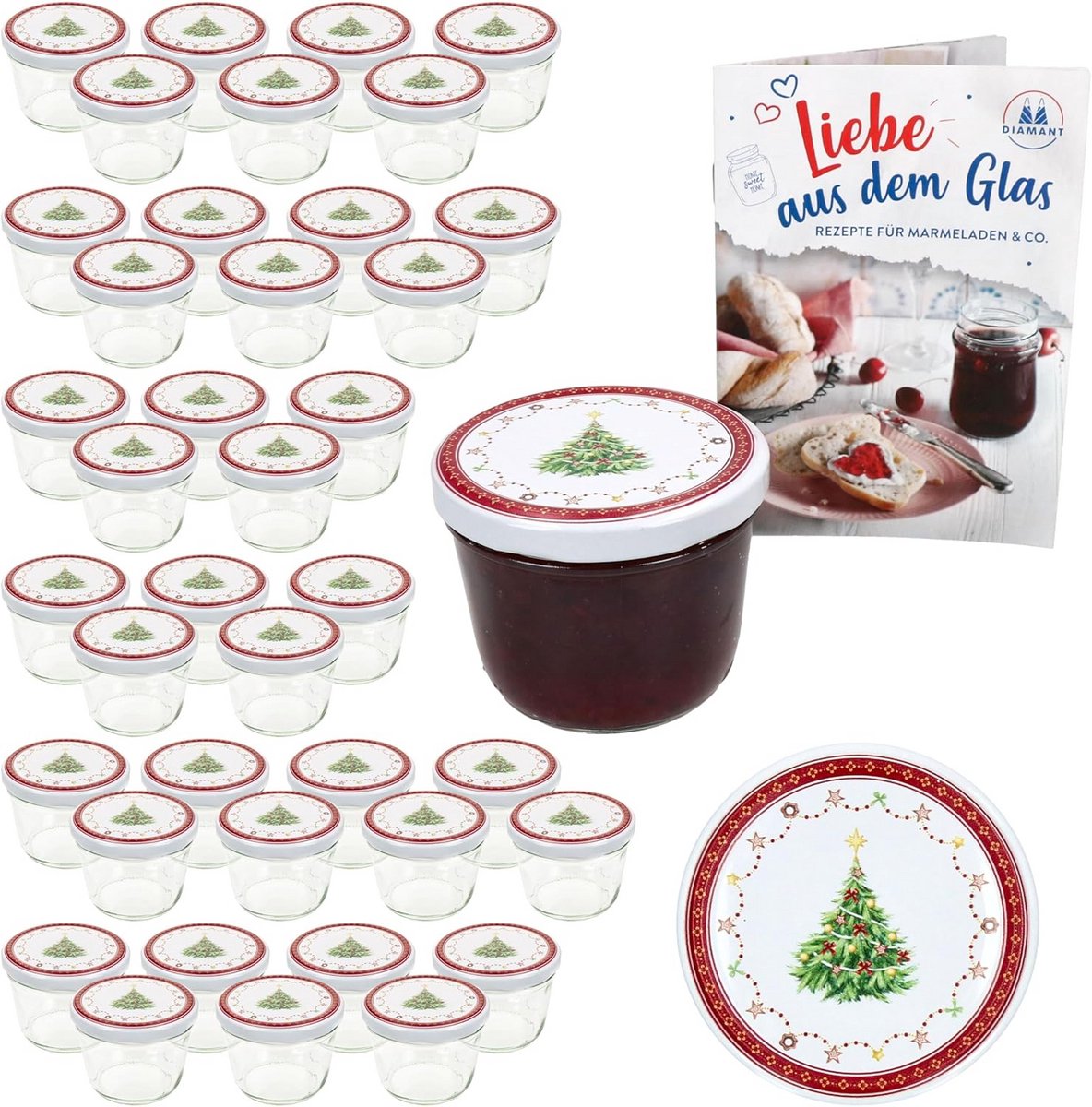 Set van 40 Weckpotten 230 ml met Schroefdeksel en Slim Receptenboekje