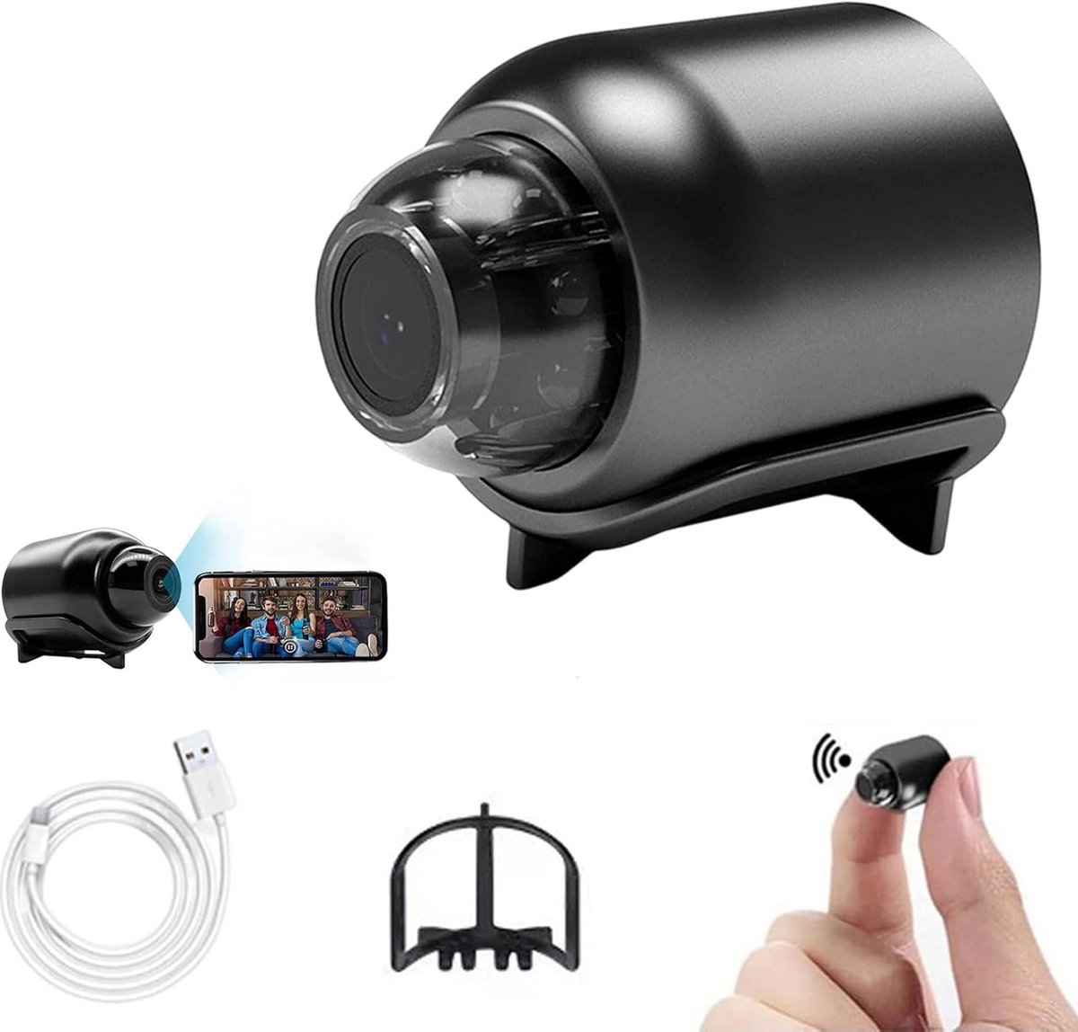 Verborgen Mini WiFi Camera 1080P HD met Nachtzicht en Bewegingsdetectie