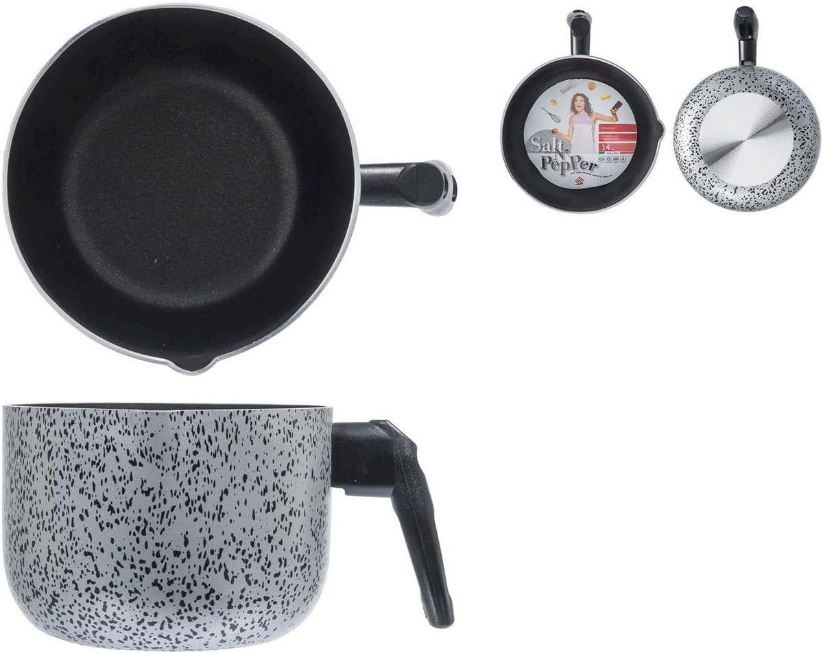 Kleine Aluminium Steelpan met Antiaanbaklaag en Hendel, 14 cm