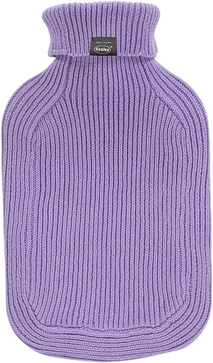 Warmwaterkruik met Gebreide Halsdoek Hoes, 2 Liter, Bruin