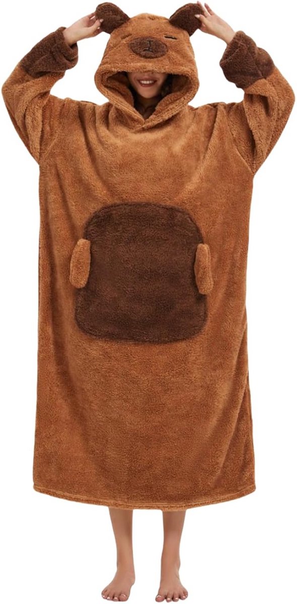 Oversized Hoodie Deken met Mouwen en Capuchon - Draagbare Warme Deken voor Dames en Heren