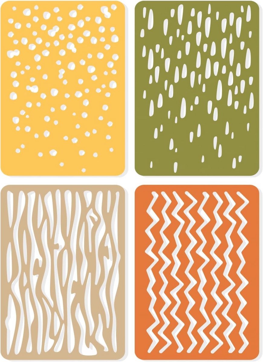 Dunne Snijmallen Set 4 Stuks voor Scrapbooking, Kaarten Maken en Journaling