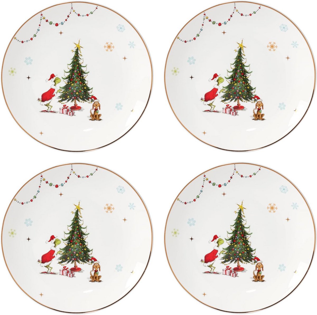 4-delige Dinerbordenset Kerst - Geïnspireerd op The Grinch