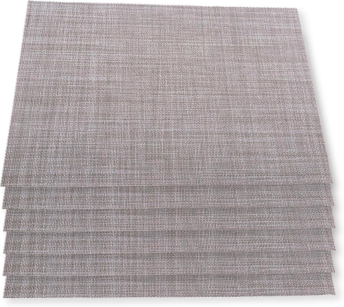 Set van 6 Placemats Crèmekleurig - Robuust PVC & Polyester Tafelbeschermers