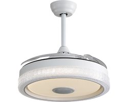 42 Inch Plafondventilator met 32W RGB LED-verlichting (3 Kleurtemperaturen + RGB), 3 ABS-bladen & DC-motor