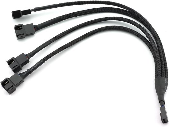 4-Pin PWM PC Ventilator Splitter Kabel - 1 naar 4 Manieren Fan Stroom & Snelheidsregeling Verlengsnoer