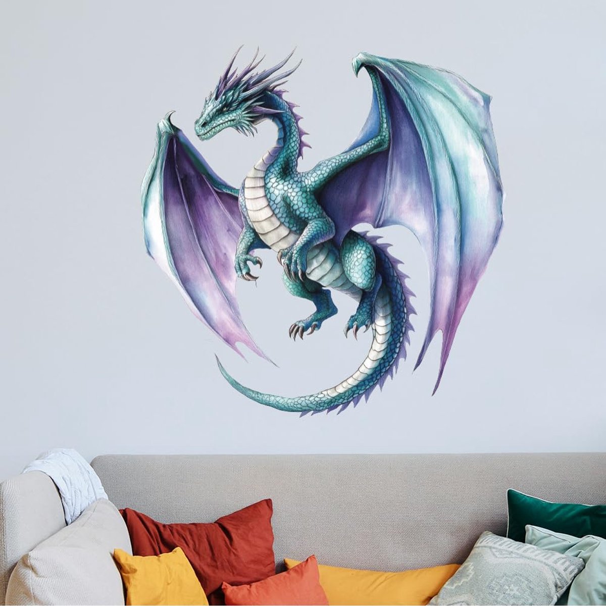 Draken Muursticker Dieren Muursticker Groot Formaat Kleurrijke Draak Huis Kunst Muurschildering Vinyl Sticker Slaapkamer Woonkamer Decoratie Muurkunst Muurschildering Cadeau Decoratie