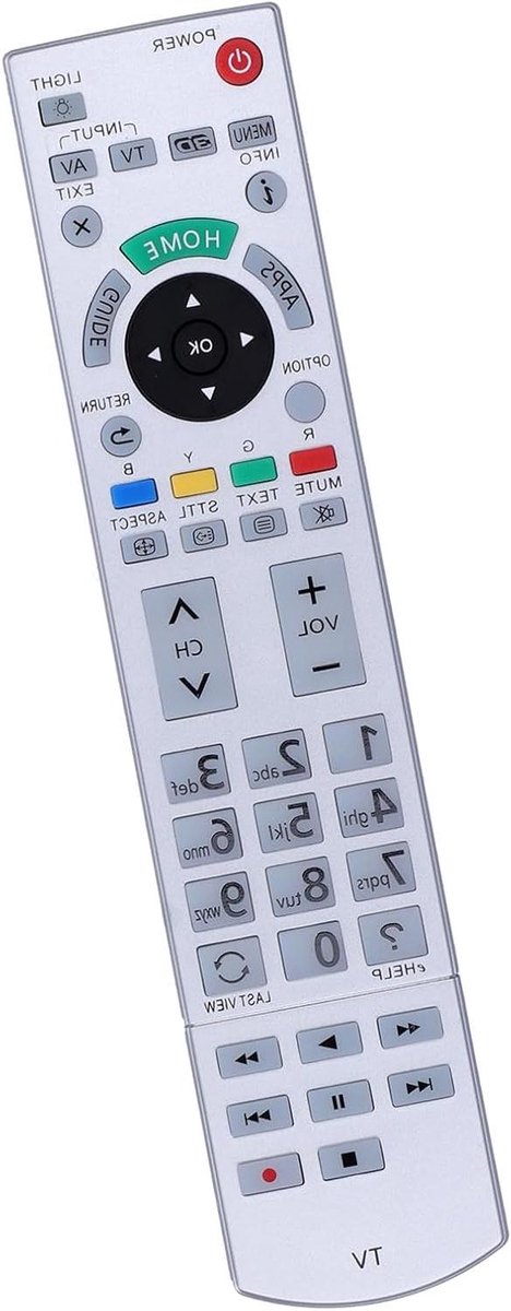 E-Ambar - Vervanging TV afstandsbediening Zilver met ABS en siliconenknoppen