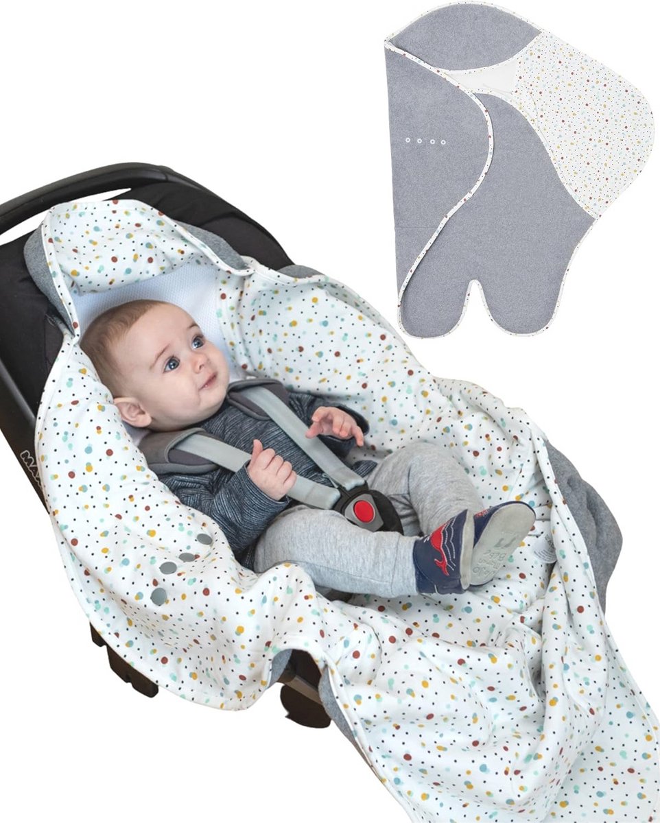 Reisdeken voor Baby | Cosy Wrap | Autostoel Dekentje | 0-9 Maanden | Ademend en Veilig