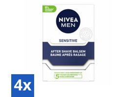 NIVEA Men Aftershave Balsem Sensitive 100 ml - Voordeelverpakking - 4 stuks