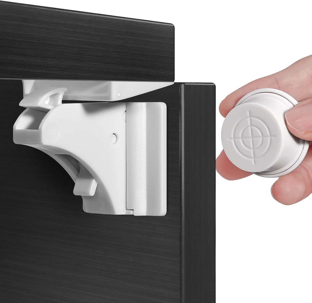 Magnetisch kastslot voor kinderbeveiliging - 12 sloten en 3 sleutels zonder boren - Wit