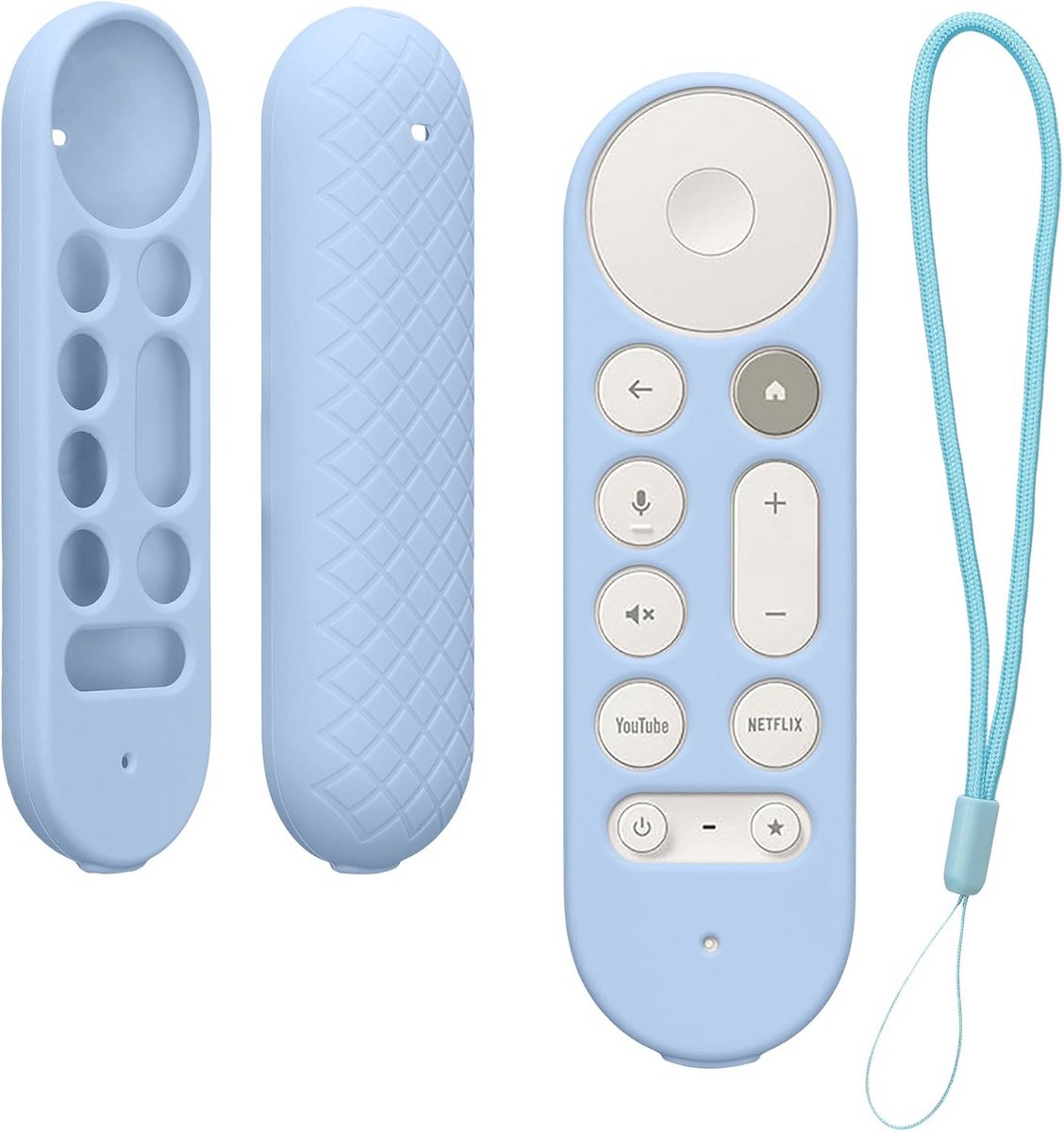 Silicone Anti-Slip Case for Google TV Remote Control - Light Blue