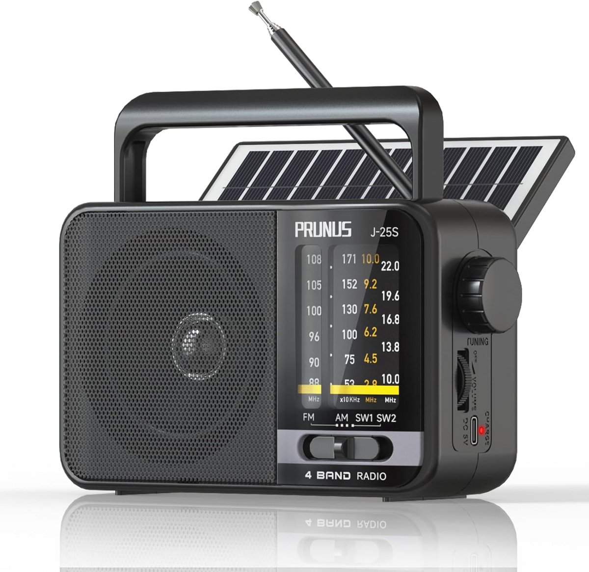 Draagbare Oplaadbare FM/AM Radio met Grote Knoppen en Uitstekende Ontvangst