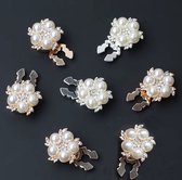 HobbyArts Strass Knopen, Wit/Zilver, 13 mm, 5 stuks, A - Bestel hier