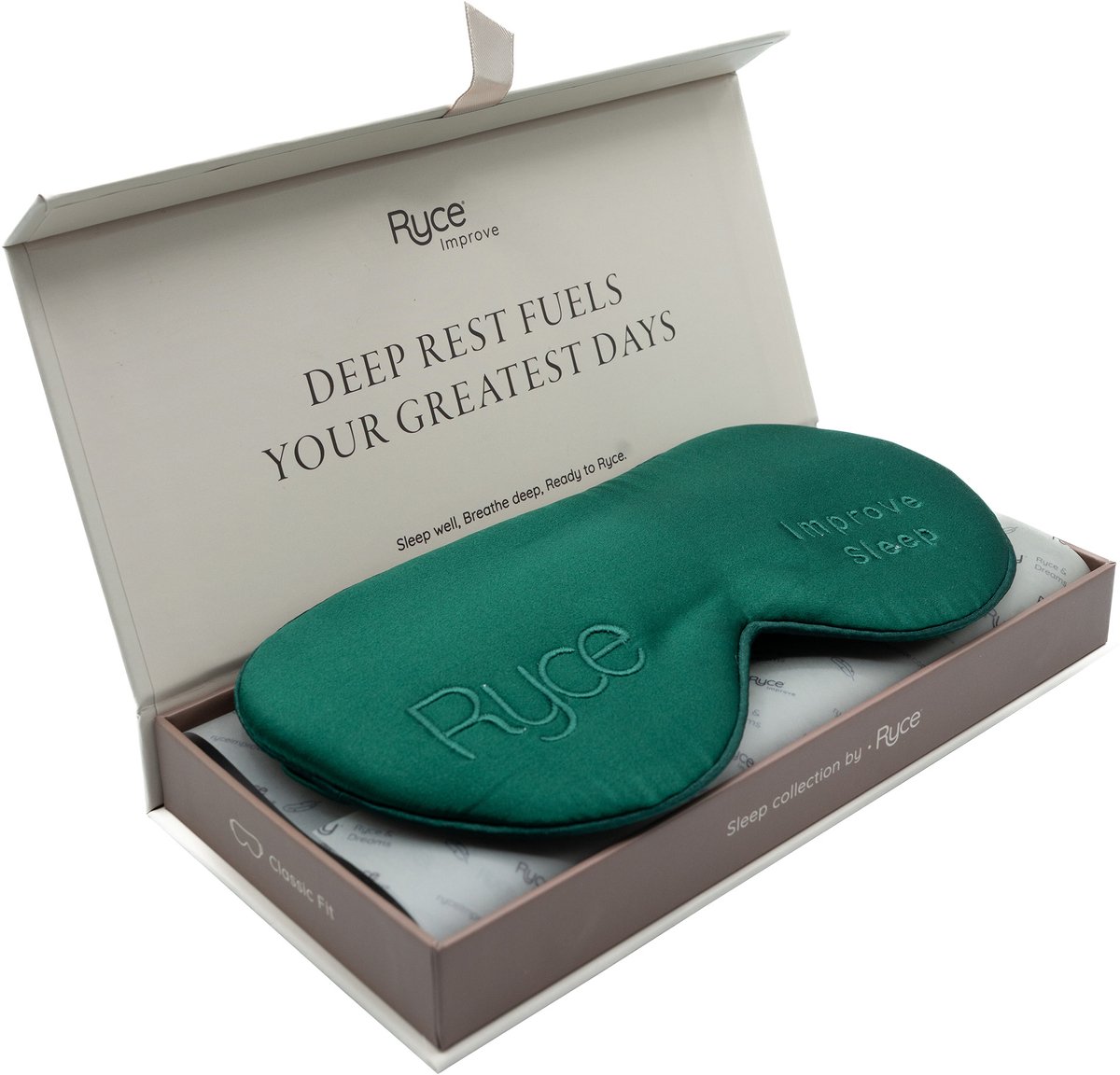 Bol.com Ryce® Zijden Slaapmasker - Oogmasker - Vrouwen & Mannen - Cadeau - Groen aanbieding
