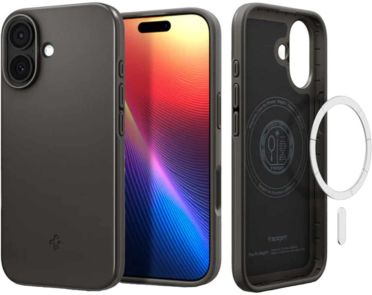 Spigen Thin Fit Mag backcover geschikt voor iPhone 17 – Gunmetal – MagSafe compatibel