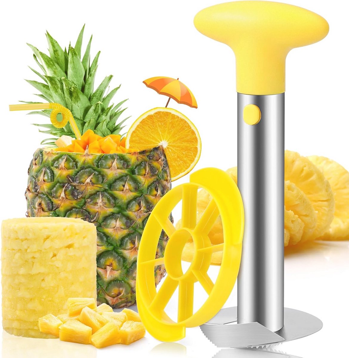 Premium Ananas Boor- en Snijgereedschap - Ideaal voor Eenvoudig Kernen en Snijden van Ananas