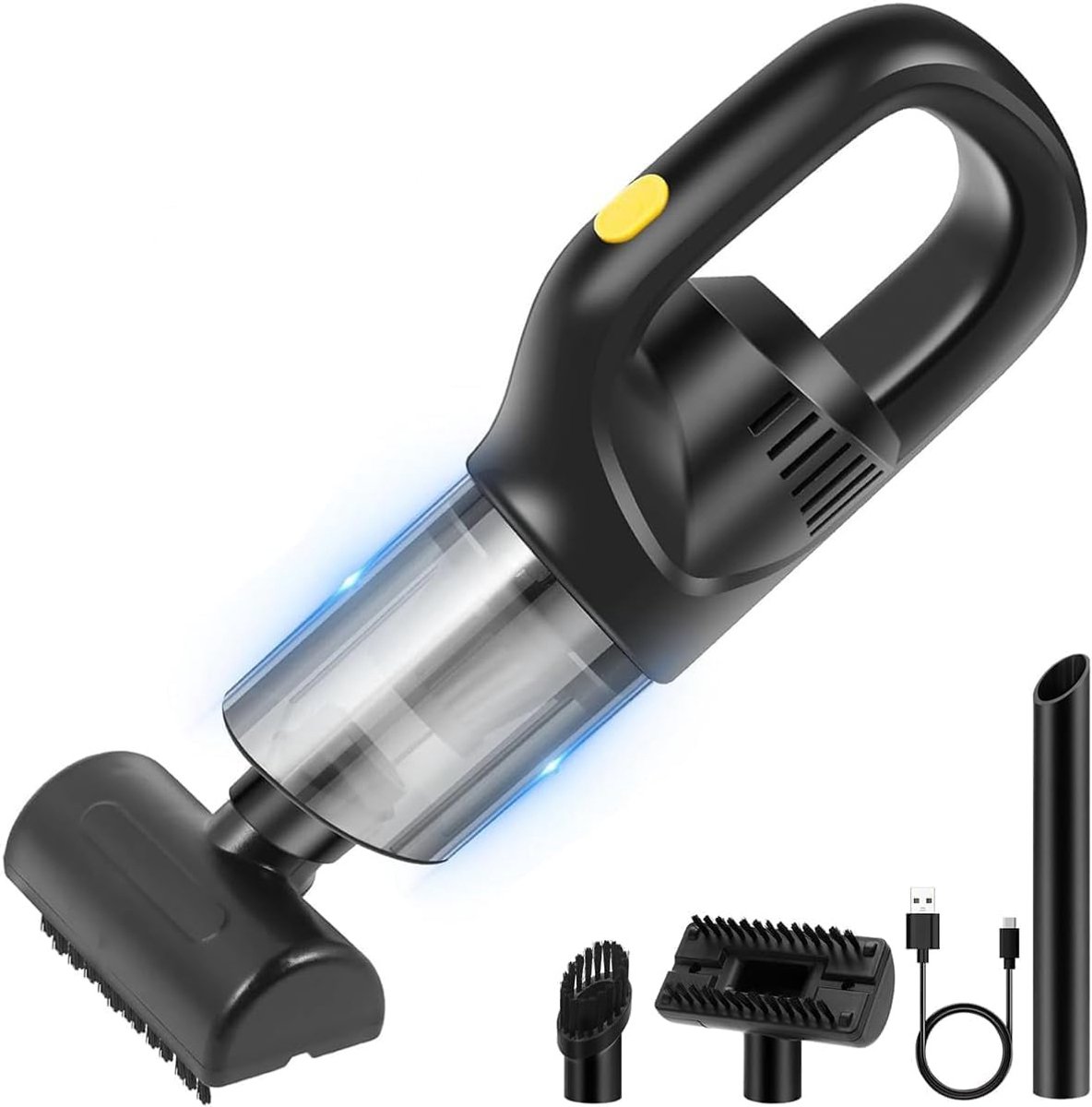 Steelstofzuiger Draadloos - Stofzuiger draadloos - 3000 Pa - 1800 mAh Accu - Stofzuiger Zonder Zak - Voor tapijt harde vloeren en dierenhaar - Krachtig - Draadloze Stofzuigers - Stofzuigers - zwart