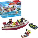 PLAYMOBIL brandweerboot set met reddingshond, duiker en waterscooter, met doos.