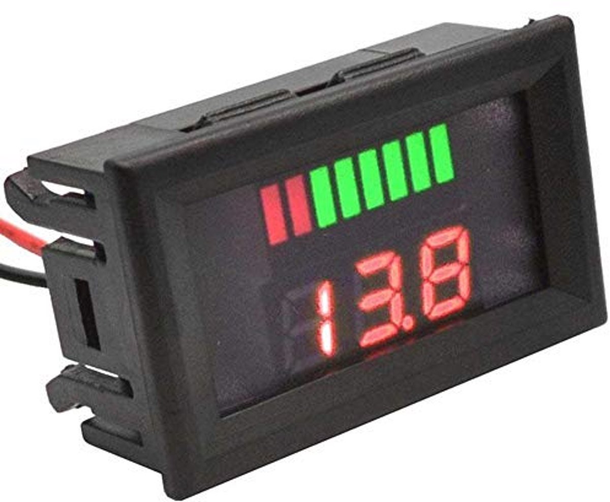 Digitale LED Voltmeter Spanningsmeter voor Auto, Marine en Motor 12V-60V