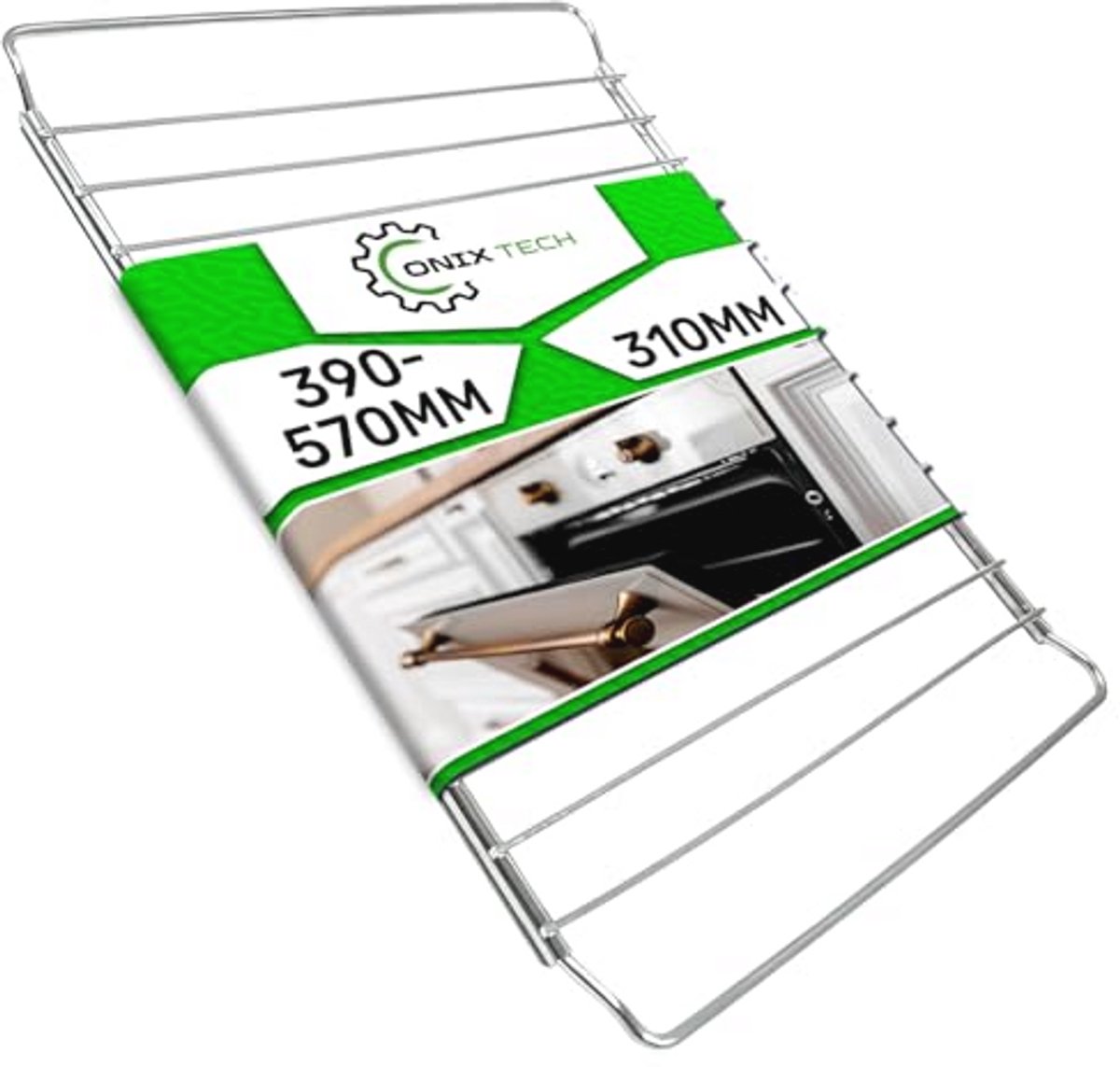 Verstelbaar ovenrek of koelkast 390 mm tot 570 mm lengte 310 mm breedte 5 jaar garantie