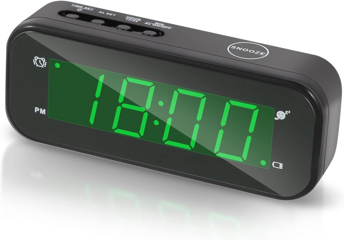 Draagbare digitale wekker met snooze en instelbare helderheid - ideaal voor slaapkamer en reizen