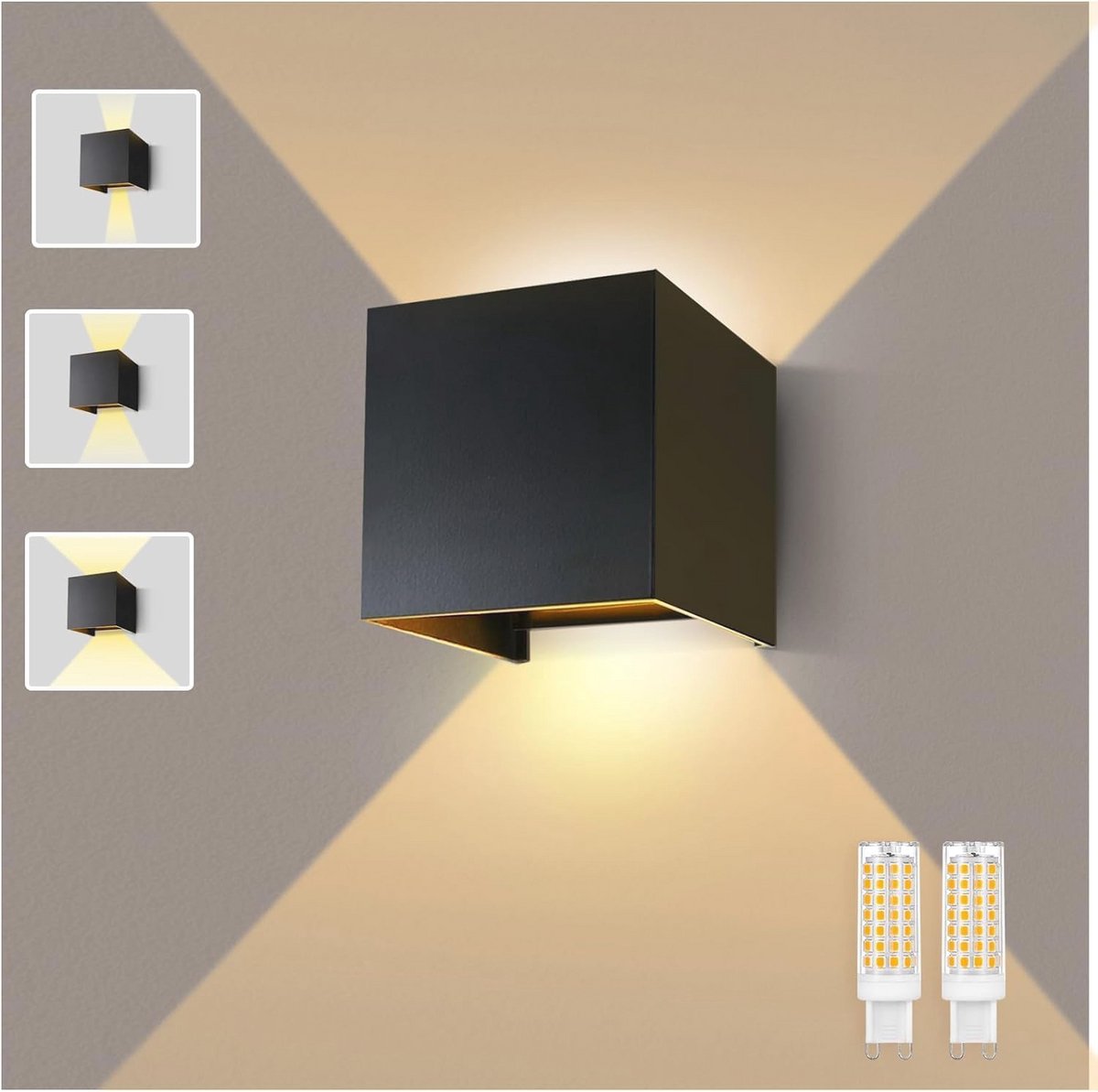 Verstelbare Wandlamp Buiten voor Slaapkamer en Woonkamer - Warmwit 3000K G9 LED