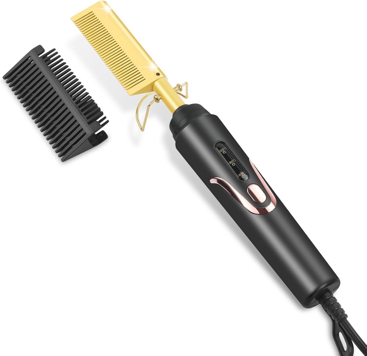 Elektrische Stijltang - Stijl Kam - Haar Stylen - 2-in-1 Functionaliteit - 1x1x1 cm - Zwart