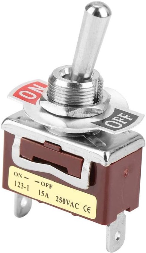 2 Position Momentary Toggle Switch - 15A 250V ON-OFF - Metal Toggle ...