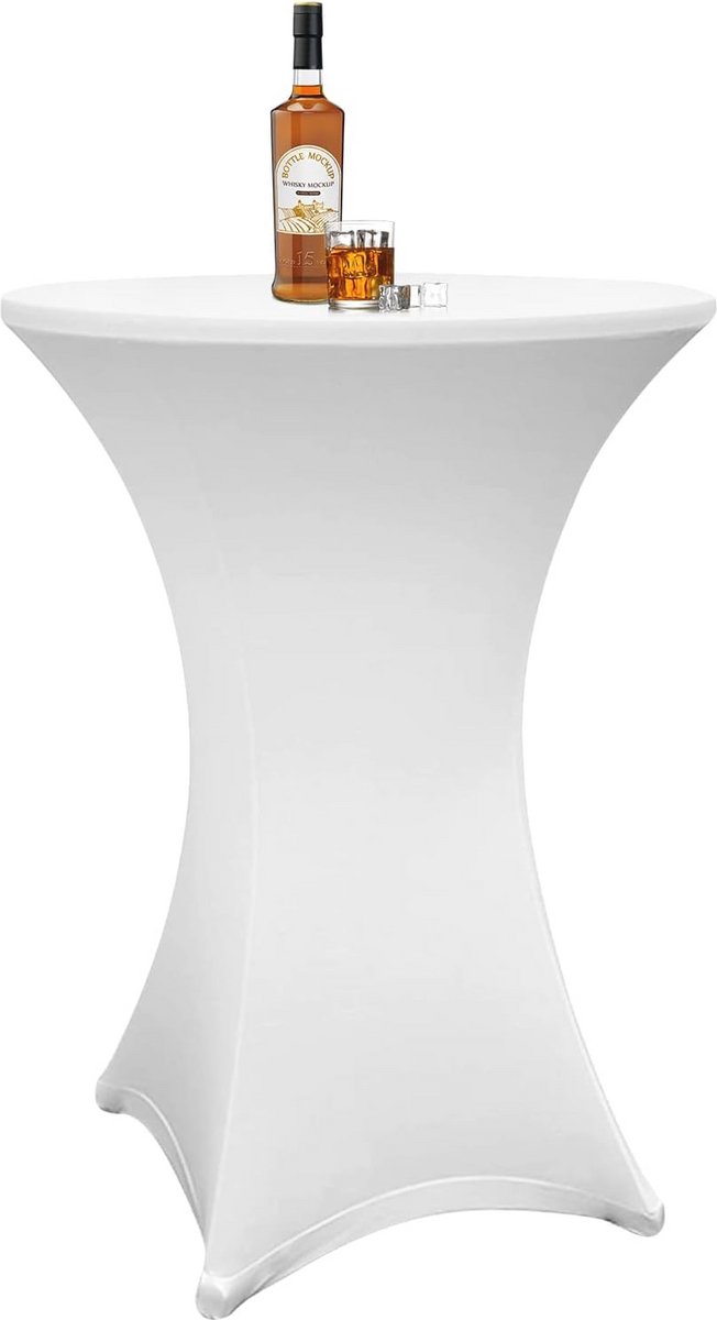 Elastische statafelhoes voor bistrotafels - Ø 70-75 cm - Wit - Perfect voor feesten en evenementen