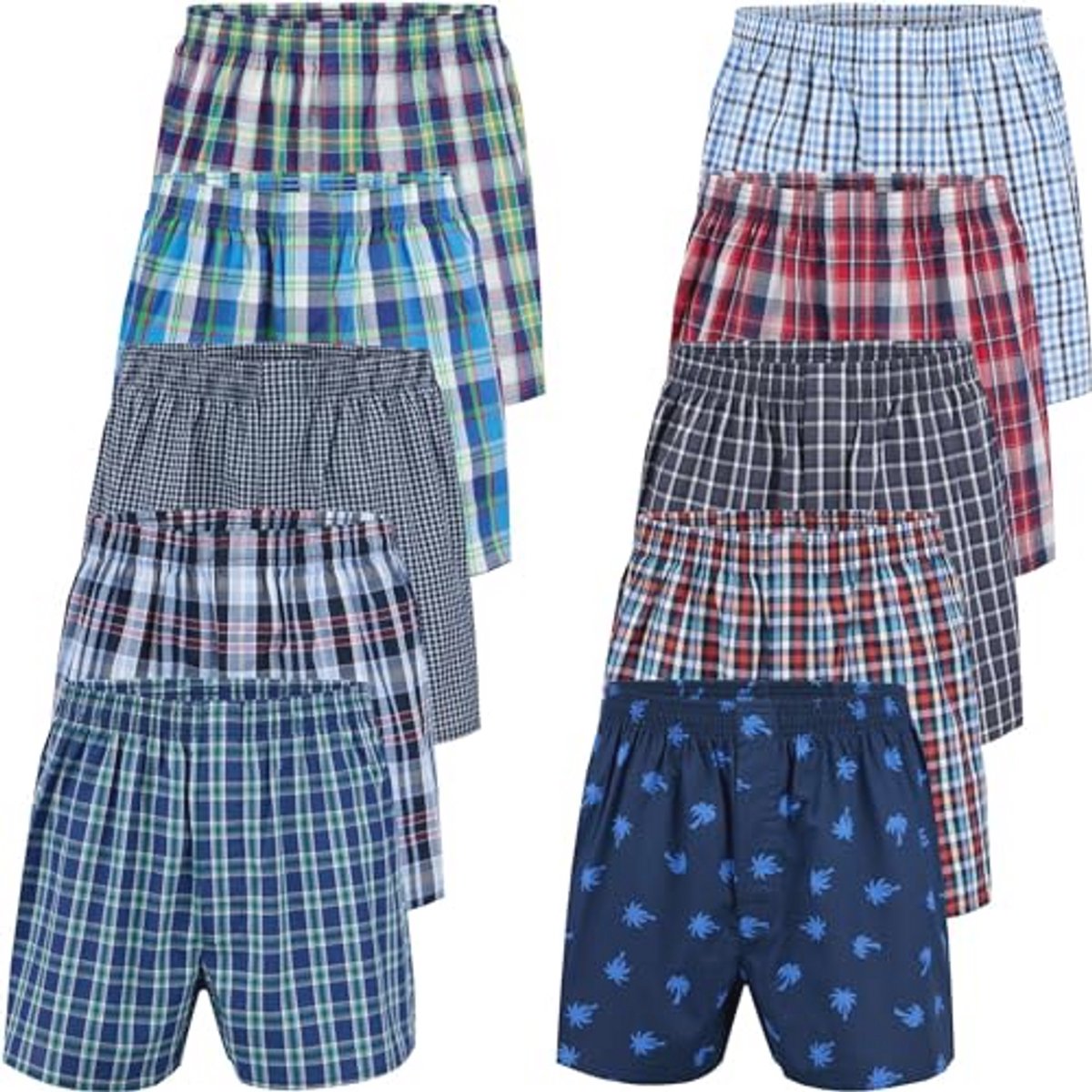Heren Boxershorts Classic 10-Pack van 100% Katoen - Comfort en Stijl