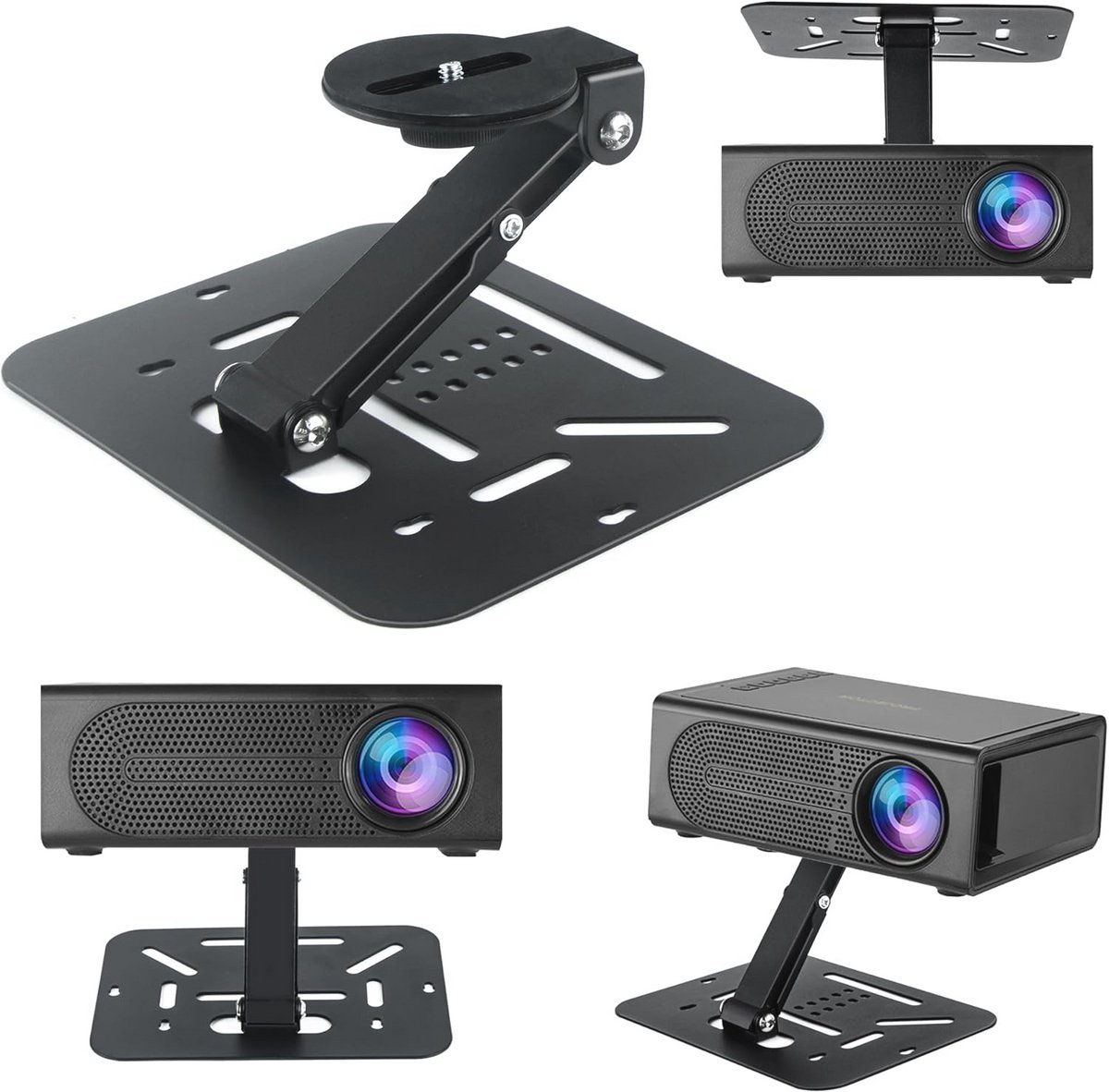 Projectorhouder voor desktop en wandmontage - metalen projectorstandaard voor thuisbioscoop en kantoor (maximaal draagvermogen: 8 kg)