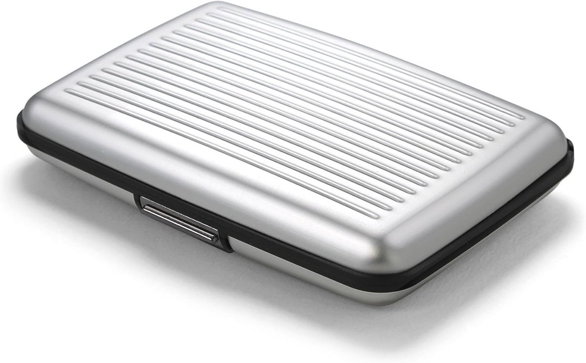 Aluminium Kaart Houder met Metalen Slot, RFID Bescherming en Demagnetisering, Compacte Portemonnee, Slimme Case