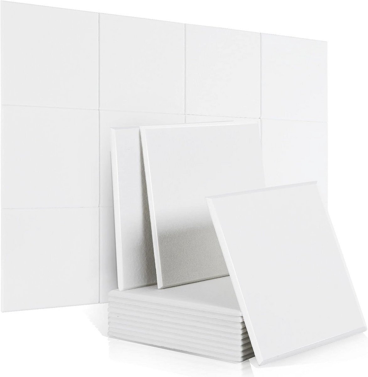 Akoestische Panelen 12 Stuks - Geluidsabsorberend Schuim voor Studio en Kantoor (Wit)