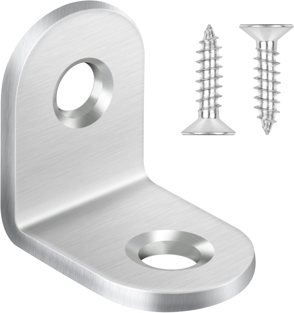 Hoekverbinders 20 stuks, 20 x 20 mm, 90 graden, roestvrij staal, met schroeven voor meubels