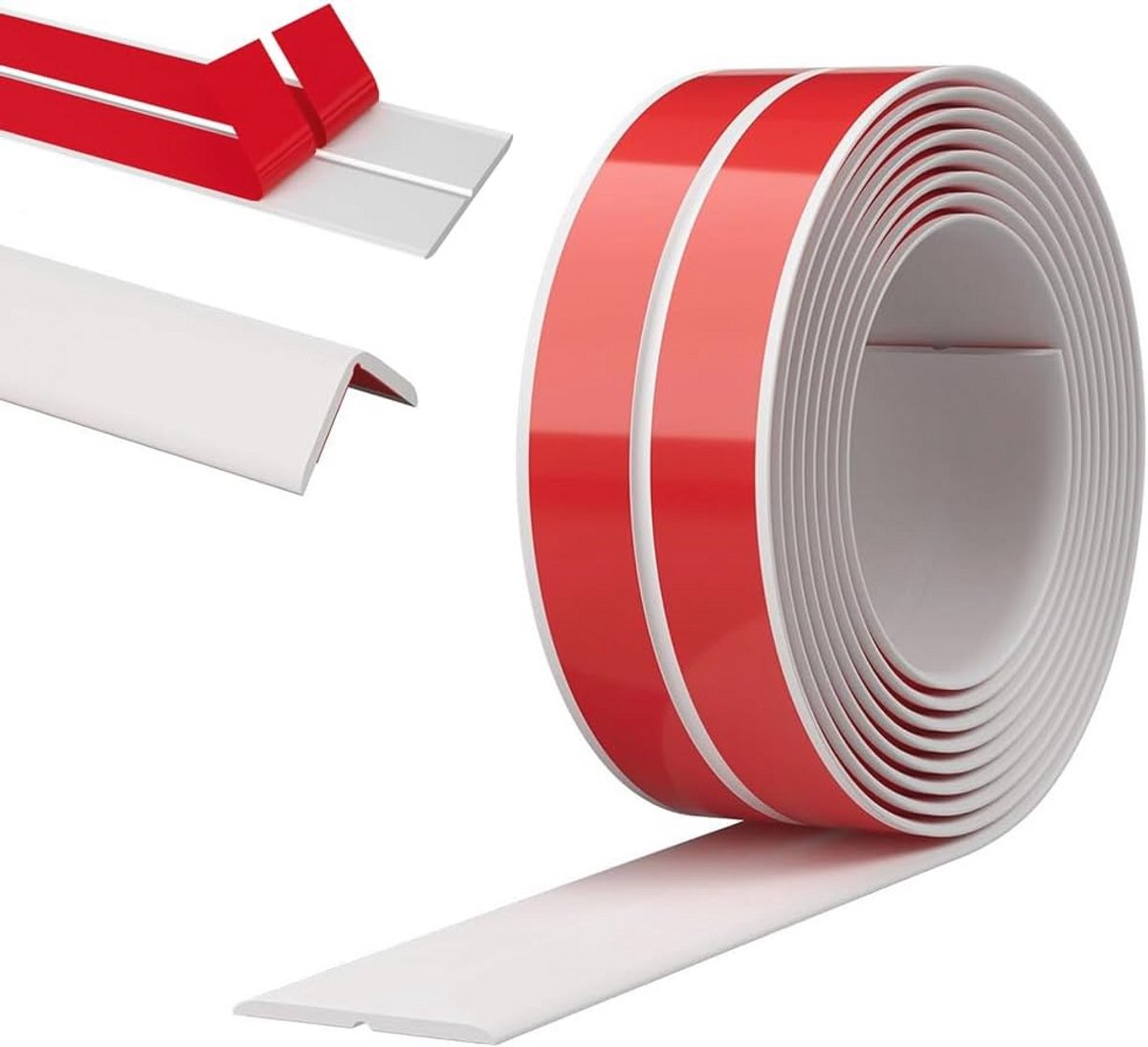 Zelfklevende Randbescherming voor Muren, Deuren en Ramen - Flexibele Plint in Wit 2 cm x 8 m